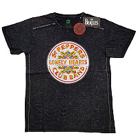 The Beatles koszulka, Sgt Pepper Drum Snow Washed Black, męskie