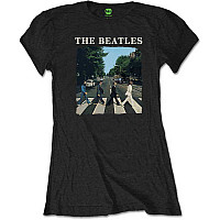 The Beatles koszulka, Abbey Road & Logo Girly Black, damskie