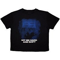 Billie Eilish koszulka Crop Top, HMHAS Blue Lines Black, damskie