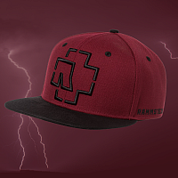 Rammstein czapka z daszkiem Snapback, Bordeaux Red & Black, unisex one size