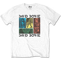David Bowie koszulka, Mick Rock Photo Collage White, męskie