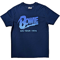 David Bowie koszulka, On Tour 1974 Denim Blue, męskie