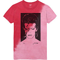 David Bowie koszulka, Aladdin Sane Dye Wash Eco Red, męskie