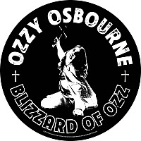 Ozzy Osbourne naszywka na plecy CO+PES průměr 29 cm, Blizzard Of Ozz Black