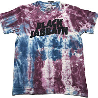Black Sabbath koszulka, Wavy Logo Dye Wash Eco Blue & Red, męskie
