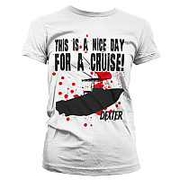Dexter koszulka, This Is A Nice Day For A Cruise Girly White, damskie