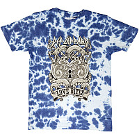 Def Leppard koszulka, Love Bites Dip Dye Wash Blue, męskie