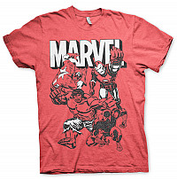 Marvel Comics koszulka, Marvel Characters Red, męskie