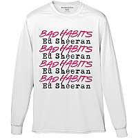 Ed Sheeran koszulka długi rękaw, Bad Habits Stack White, męskie