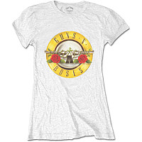 Guns N Roses koszulka, Classic Bullet Logo Skinny White, damskie