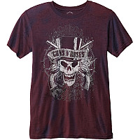 Guns N Roses koszulka, Faded Skull Navy Red Burnout, męskie