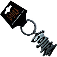 Gojira kovová brelok 45x30 mm, Logo Black Silver Zinc