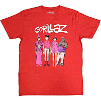 Gorillaz koszulka, Cracker Island Standing Group Eco Friendly Red, męskie