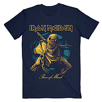 Iron Maiden koszulka, Piece of Mind Gold Eddie Navy Blue, męskie