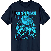 Iron Maiden koszulka, 50 Life After Death Flames Blue Navy Blue, męskie
