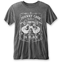 Johnny Cash koszulka, The Man In Black Burn Out Grey, męskie