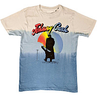 Johnny Cash koszulka, Walking Guitar Dip Dye Wash Blue, męskie