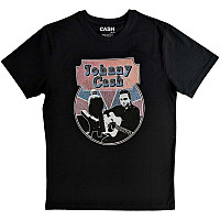 Johnny Cash koszulka, Walking Guitar & Front On Black, męskie