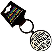 Janis Joplin kovová brelok 45 mm, Pearl Emblem Mono Zinc