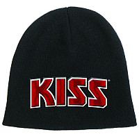 KISS zimowa czapka zimowa, Red on White Logo