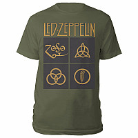 Led Zeppelin koszulka, Gold Symbols in Black Square, męskie