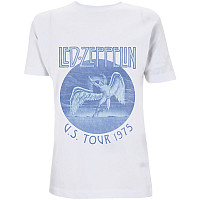 Led Zeppelin koszulka, Tour 75´ Blue Wash White, męskie