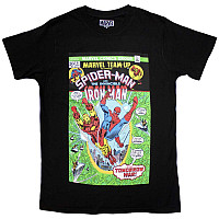 Spiderman koszulka, Spiderman & Iron Man Comic Cover Black, męskie