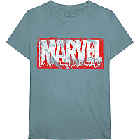 Marvel Comics koszulka, Distressed Dripping logo Light Blue, męskie