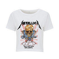 Metallica crop koszulka, Scales White Cropped Top, damskie