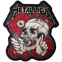 Metallica tkaná nažehlovačka PES 100 x 90 mm, The Shortest Straw Red Eyes