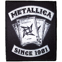 Metallica tkaná nažehlovačka PES 100 x 60 mm, 30th Anniversary Playing Card