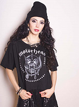 Motorhead koszulka, Skulls & Aces Glitter Boxy, damskie