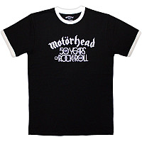 Motorhead koszulka, 50 Years Text Lock Up Ringer Black, męskie