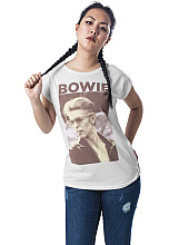 David Bowie koszulka, David Smoking Girly White, damskie