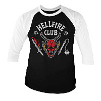 Stranger Things koszulka, Hellfire Club Baseball 3/4 Sleeve BW, męskie
