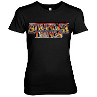 Stranger Things koszulka, Fire Logo Girly Black, damskie