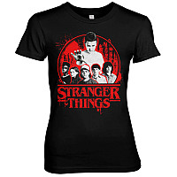 Stranger Things koszulka, Stranger Things Distressed Girly Black, damskie