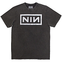 Nine Inch Nails koszulka, Classic Logo Stone Wash Charcoal Grey, męskie