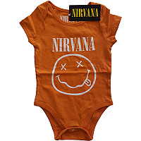 Nirvana niemowlęcy body koszulka, White Smiley Orange, dziecięcy