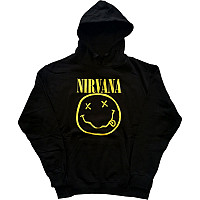 Nirvana bluza, Yellow Smiley Hoodie Black, męska