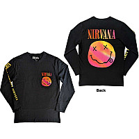Nirvana koszulka długi rękaw, Gradient Happy Face BP Black, męskie