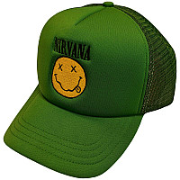 Nirvana czapka z daszkiem, Logo & Happy Face Mesh Back Green