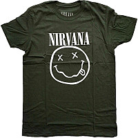 Nirvana koszulka, White Smiley Dark Green, męskie