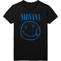 Nirvana koszulka, Blue Smiley Black, męskie