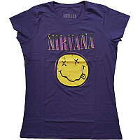 Nirvana koszulka, Xerox Smiley Pink Girly Purple, damskie
