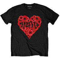 Nirvana koszulka, Poppy Heart Black, męskie
