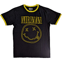 Nirvana koszulka, Outline Happy Face ECO Black, męskie