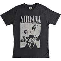 Nirvana koszulka, Sitting Distressed Black, męskie