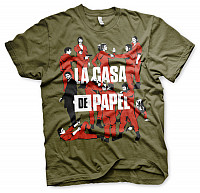 La Casa De Papel koszulka, La Pandilla Khaki Green, męska