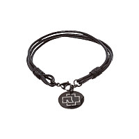 Rammstein kožený bransoletka 19 cm s medailonkem, Rammstein Logo, unisex